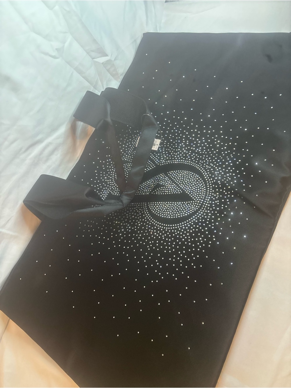Black Tote with Radiant Crystal Dot Motif
